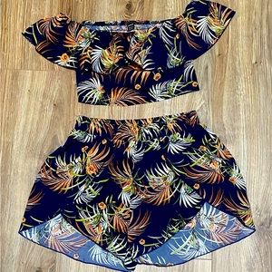 Shein 2 piece tropical set